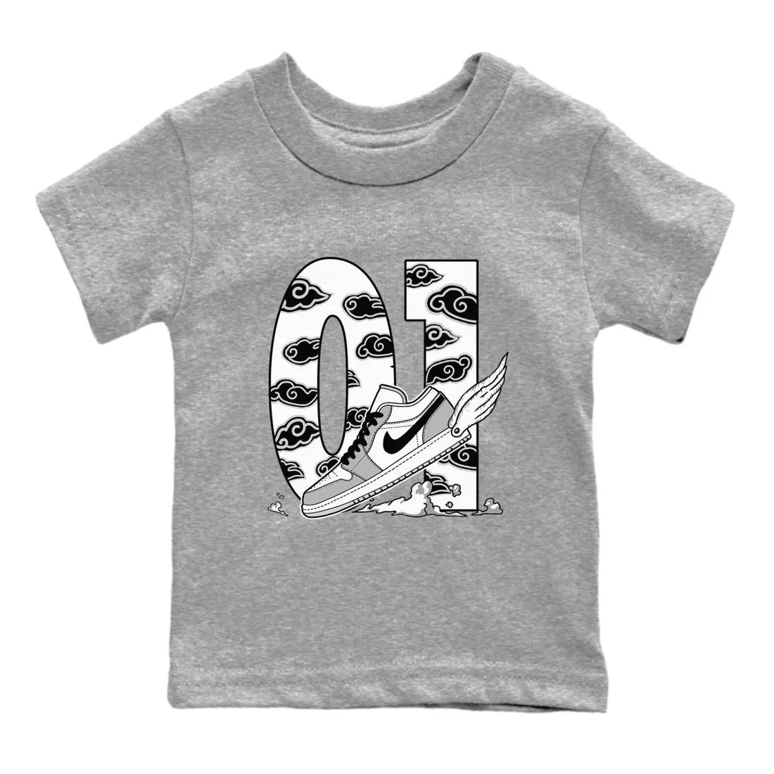 - Minimalistic Sneaker To Jordan Air Tees Wolf Fly Clouds Great value Kids SNRT 1 Grey The