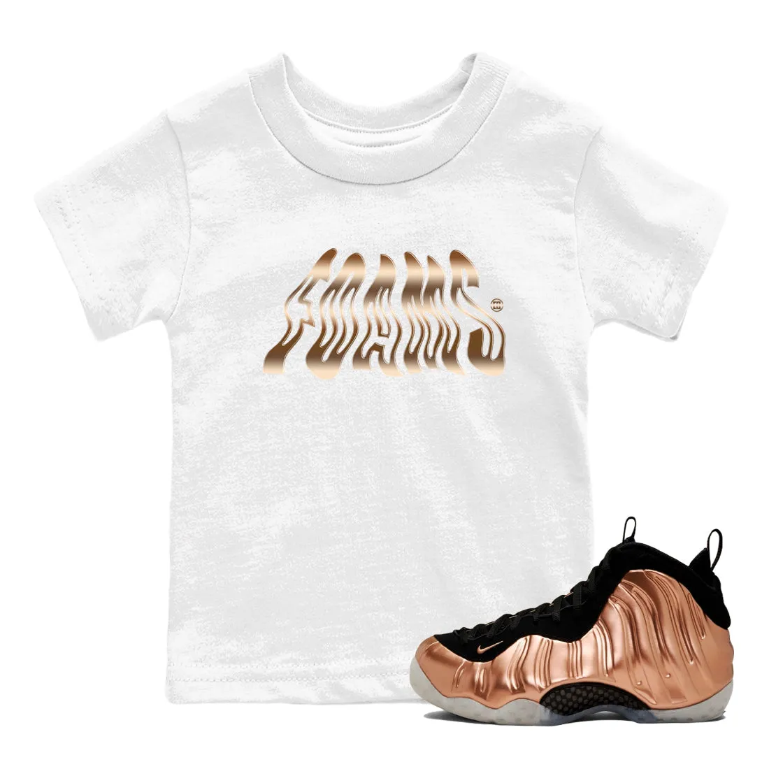 - One Smart technology Extensive range Kids Air Copper Sneaker Metallic Tees Foamposite Foams SNRT