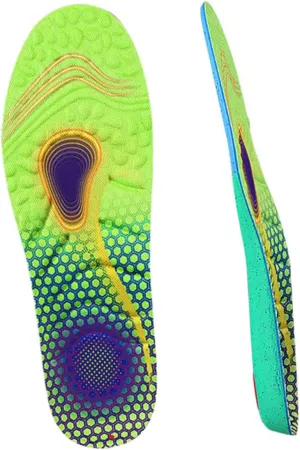1Pair Breathable Shock Absorbing Shoe Insoles Elastic Sports Shoe Pads with Massage Points for Men and Women Comfortable Sweat Absorbing Inserts for Everyday Use