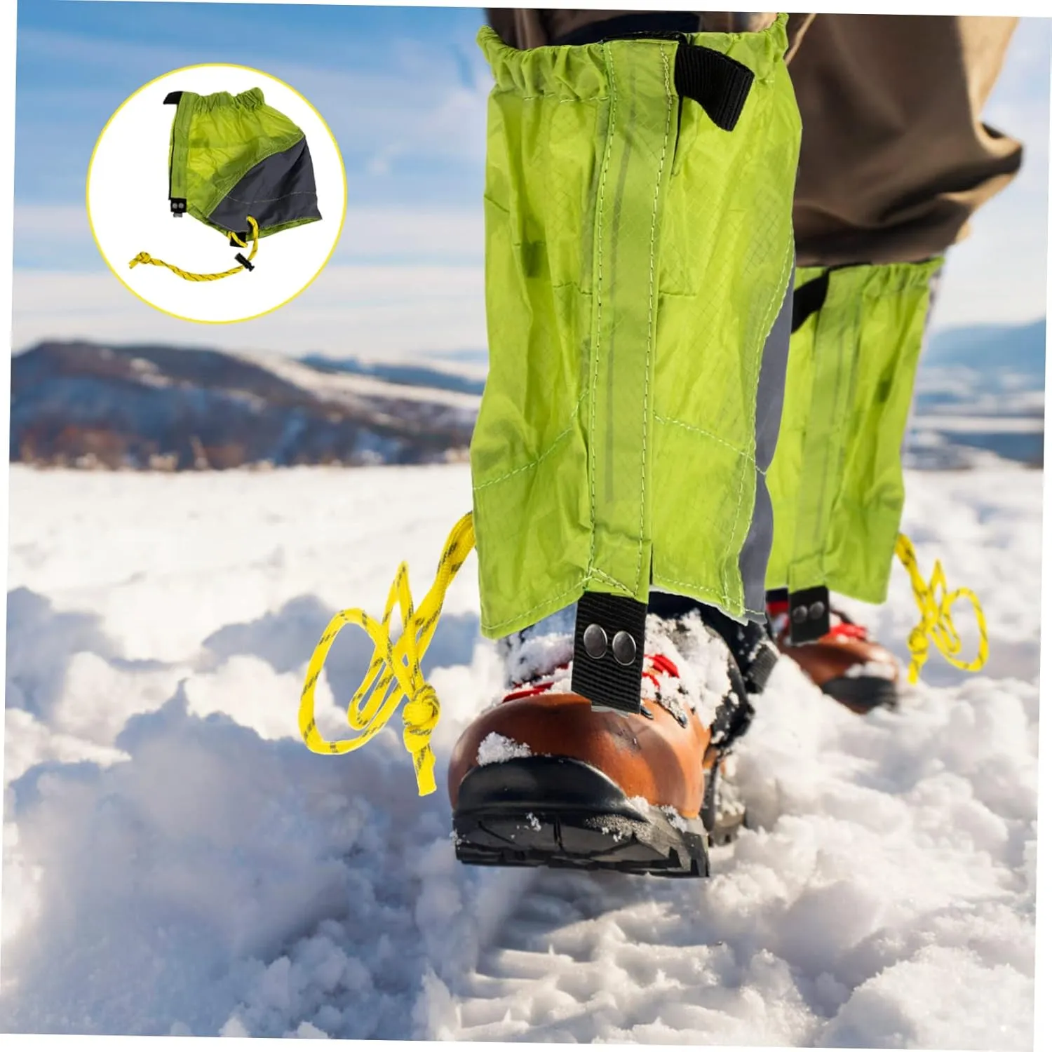 2 Pairs Snow Boots Leggings Shoe Covers Hiking Foot Covers Low Gaiters Waterproof Gaiters Hiking Gaiters