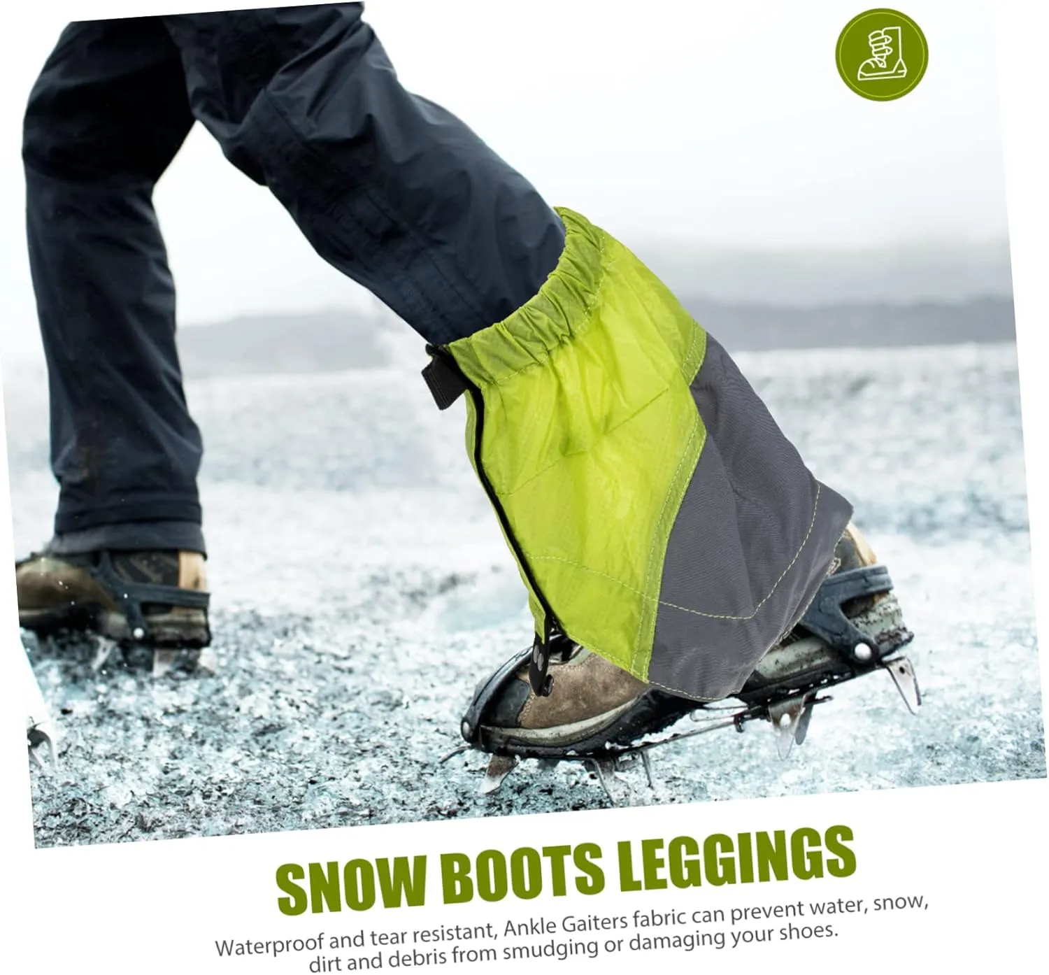 2 Pairs Snow Boots Leggings Shoe Covers Hiking Foot Covers Low Gaiters Waterproof Gaiters Hiking Gaiters