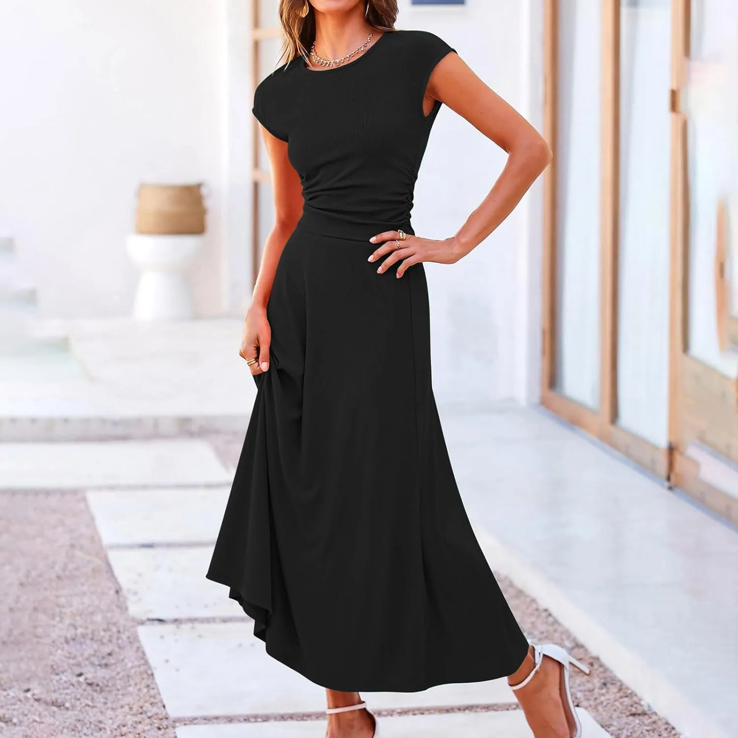 2 Piece Skirt Sets For Women Summer 2024 Sexy Elegant High Waisted Long Flowy Skirt Outfits Vacation Matching Set