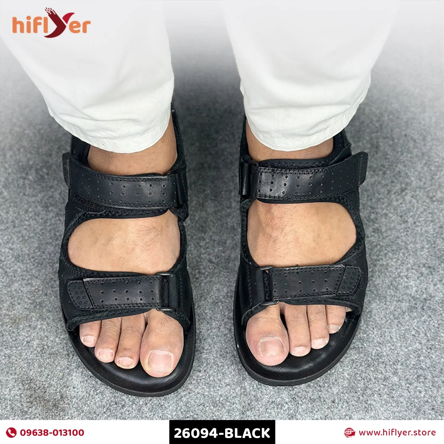 26094-BLACK Premium High-Quality Men's sandal
