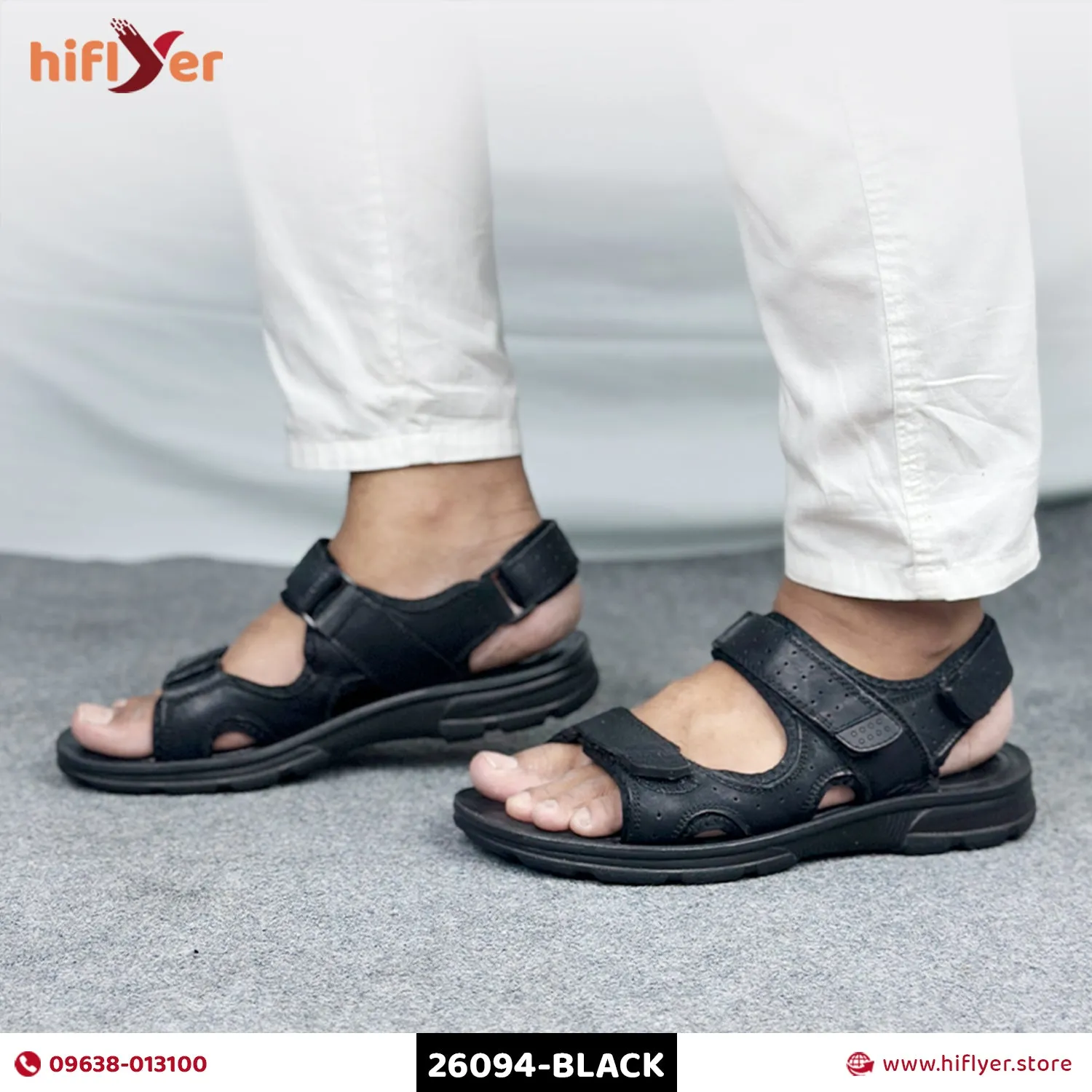 26094-BLACK Premium High-Quality Men's sandal