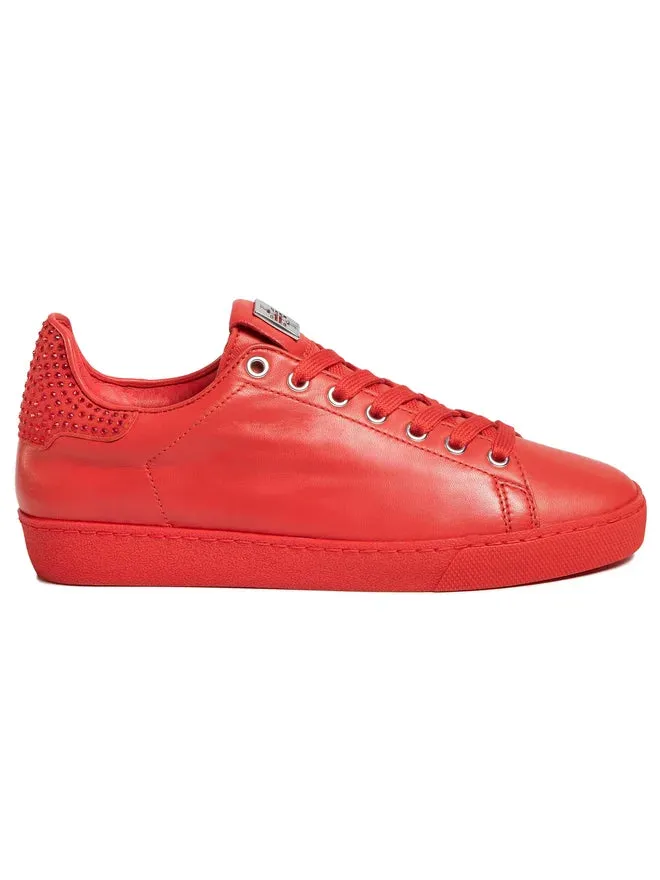 '9-100350-4000' women's sneaker with Swarovski crystals - Red