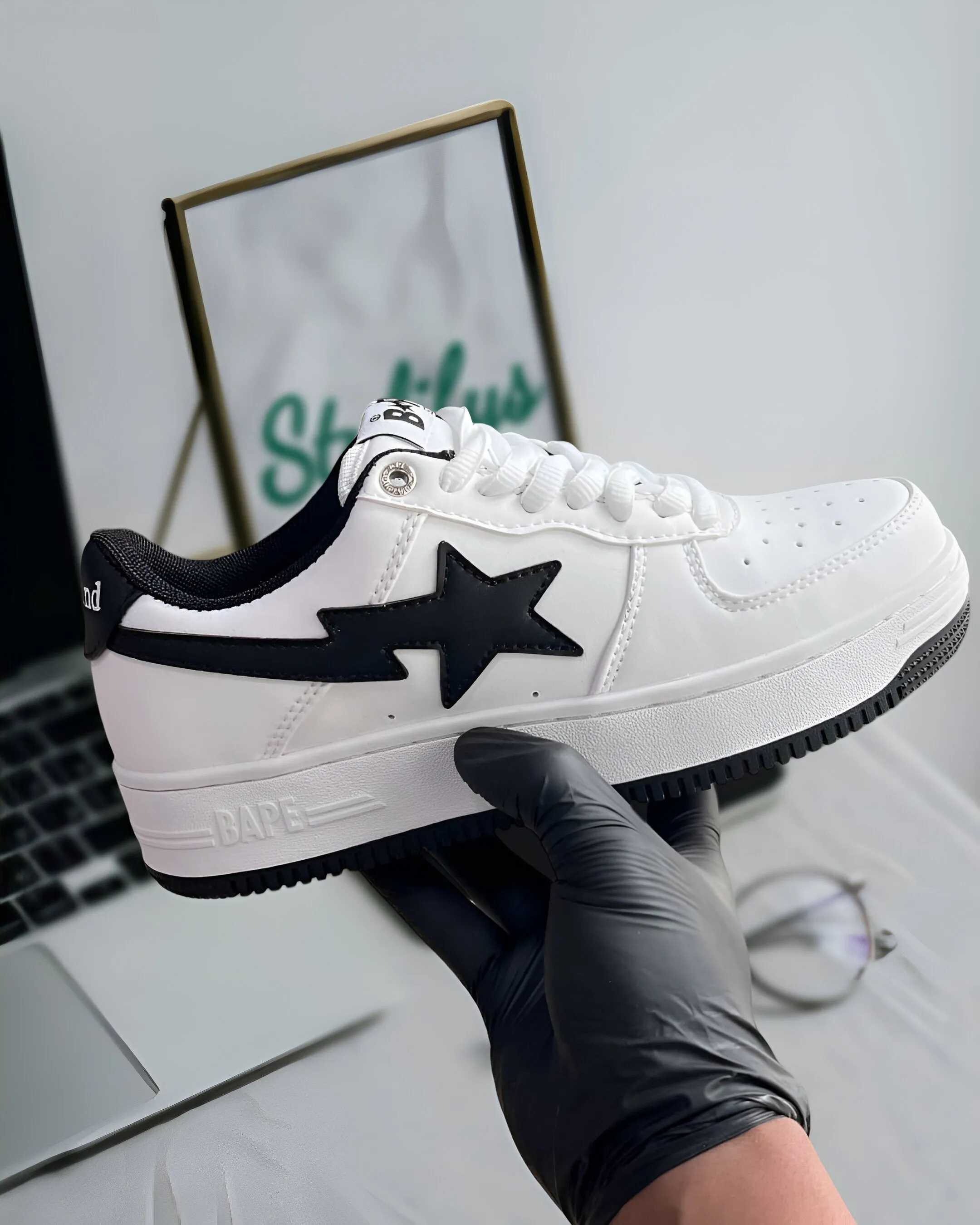A BATHING NAVY BAPE APE STAJJJJOUND WHITE Cost-effective Don't miss it