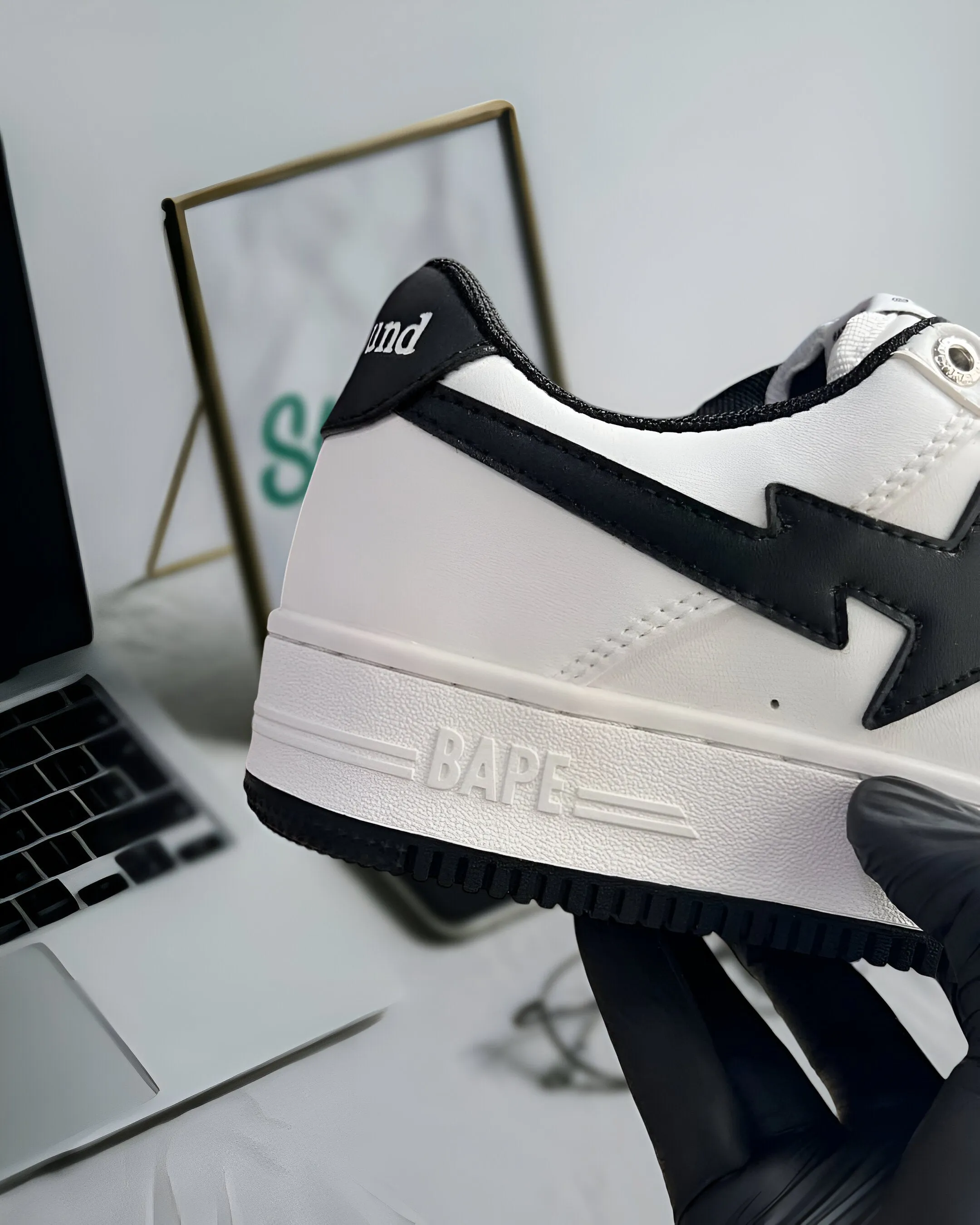 A BATHING NAVY BAPE APE STAJJJJOUND WHITE Cost-effective Don't miss it