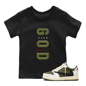 Air God Medium Over Olive Unbeatable variety Jordan Kids Sneaker Tees Scott Money Percentage-off Travis SNRT 1 -