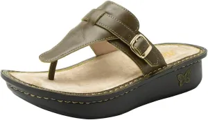 Alegria Womens Kennedi - Leather Thong Adjustable Slide Sandal - Timeless Comfort, Arch Support and Stylish Women's Shoe for Everyday Elegance and Slip-Resistant - Nursing and Healthcare Professionals