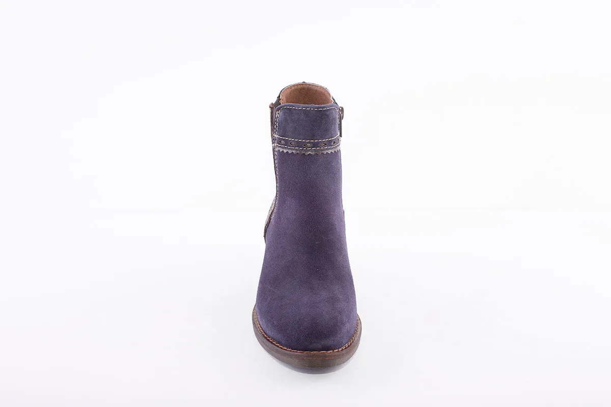 ALPE - 4391 MEDIUM HEEL ANKLE BOOT - NAVY SUEDE