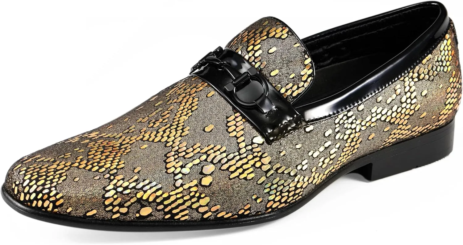 Amali Men's Paisley Metallic Erin Driving Smoking Slip On Loafer Dress Shoe