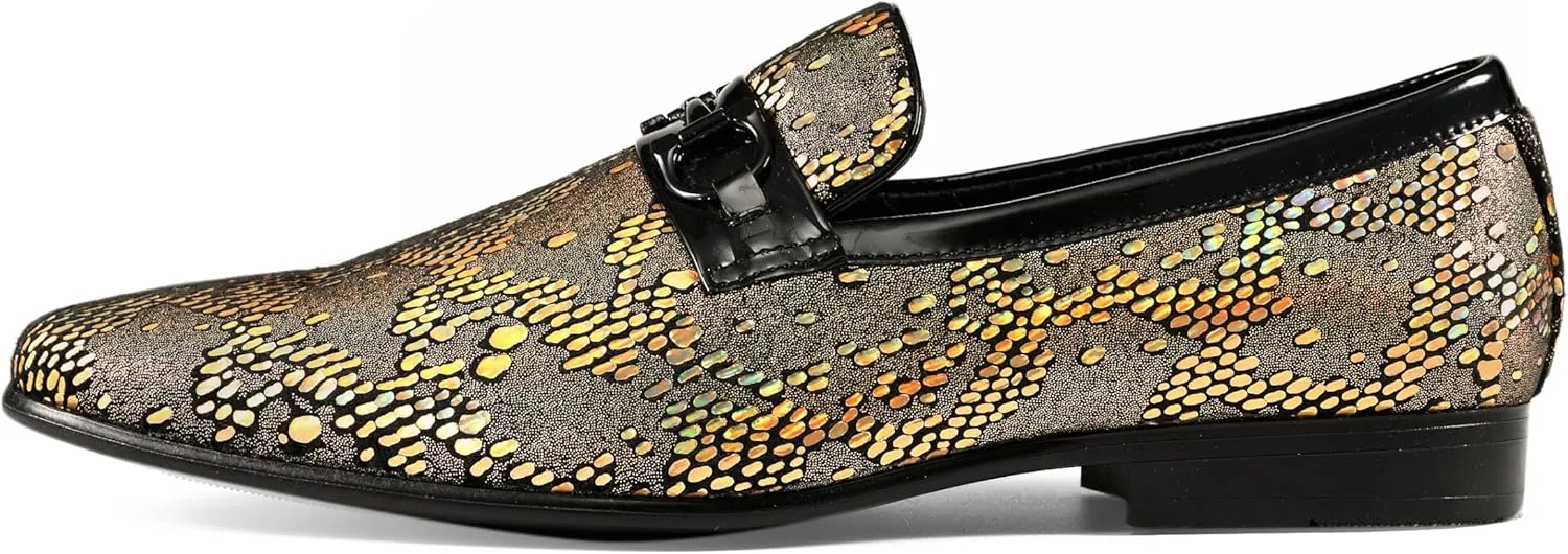Amali Men's Paisley Metallic Erin Driving Smoking Slip On Loafer Dress Shoe