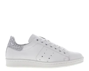 Anna 17-dh white leather/croco silver - white sole