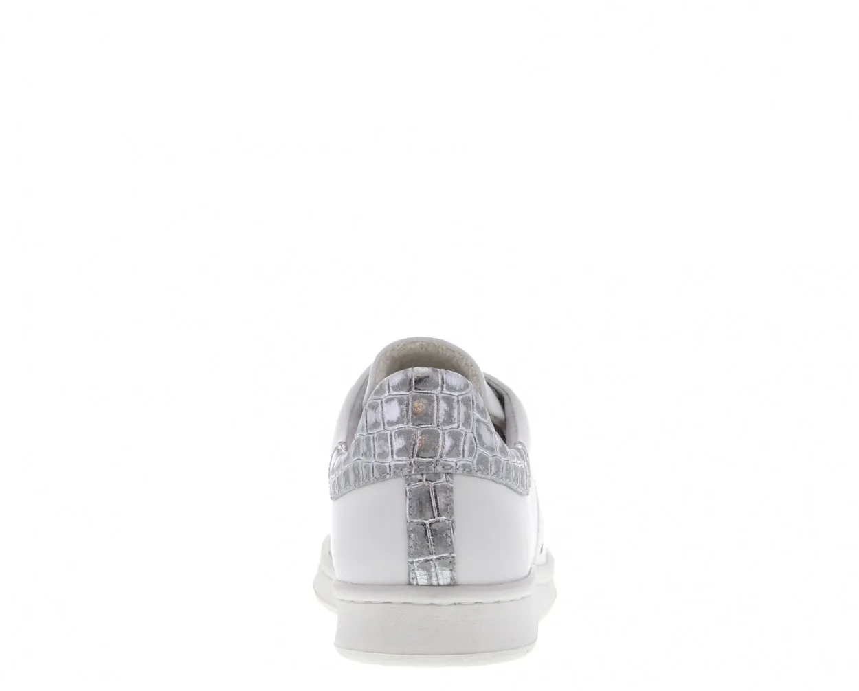 Anna 17-dh white leather/croco silver - white sole
