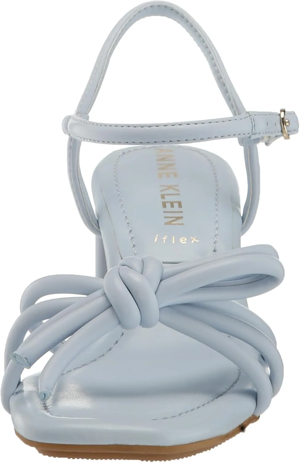 Anne Klein Womens Keilly Faux Leather Ankle Strap Block Heel