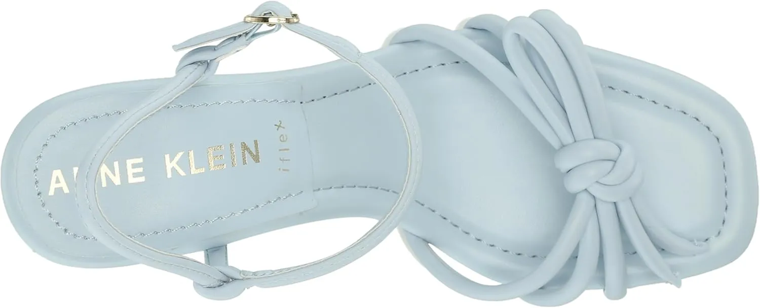 Anne Klein Womens Keilly Faux Leather Ankle Strap Block Heel