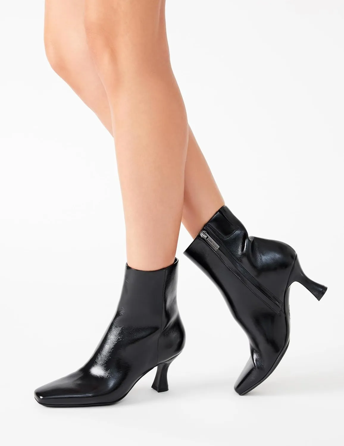 Anne Klein Womens Pablo Faux Leather Heeled Booties
