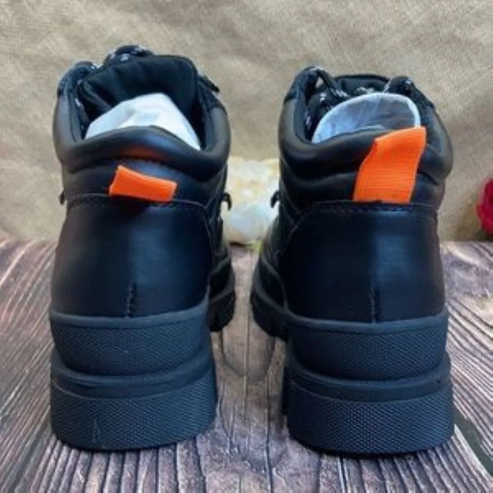 Aqua Black Leather Hike Boots 7
