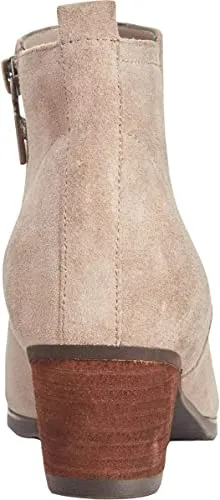 Aqua College Womens Isla Suede Block Heel Ankle Boots Taupe 11 Medium (B,M)