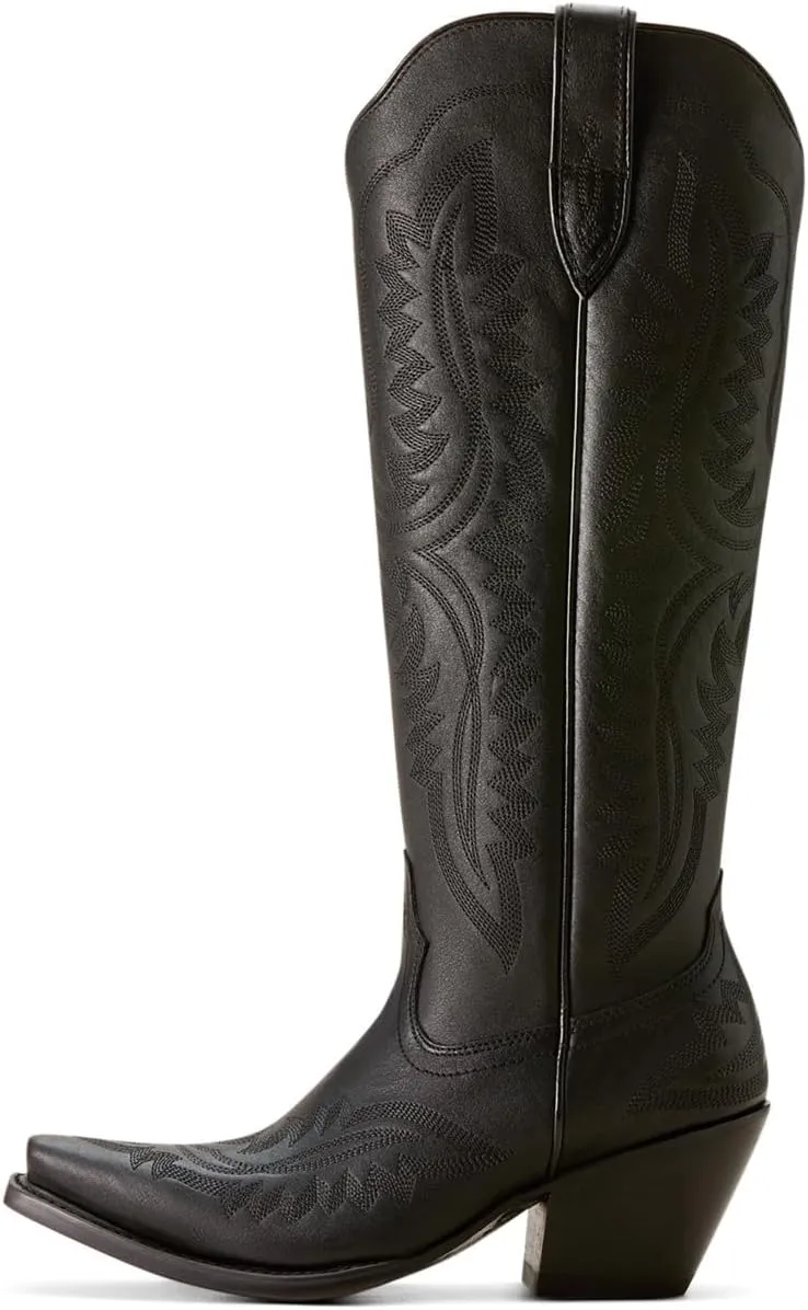 ARIAT Womens Casanova Tall Embroidered Snip Toe Zippered Casual Boots Knee High Mid Heel 2-3" - Pink