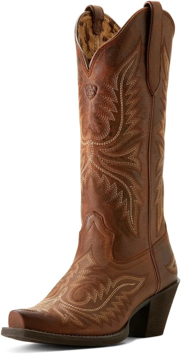 ARIAT Women`s Rafter Tan Vamp and 12In Top Round Up Boot