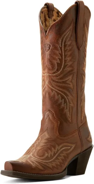 ARIAT Women`s Rafter Tan Vamp and 12In Top Round Up Boot