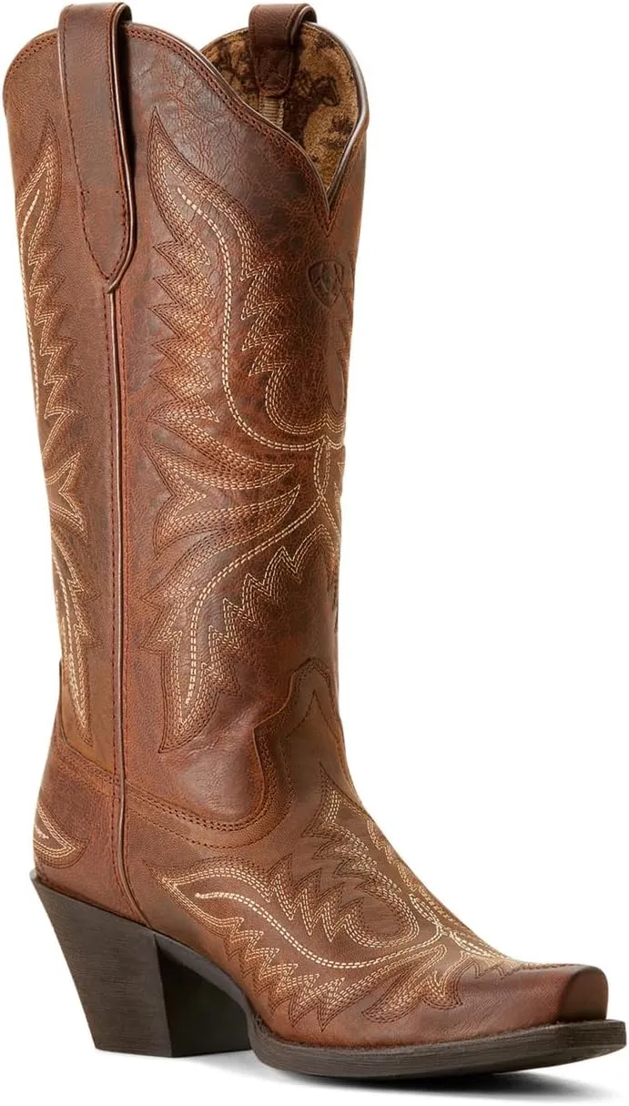 ARIAT Women`s Rafter Tan Vamp and 12In Top Round Up Boot