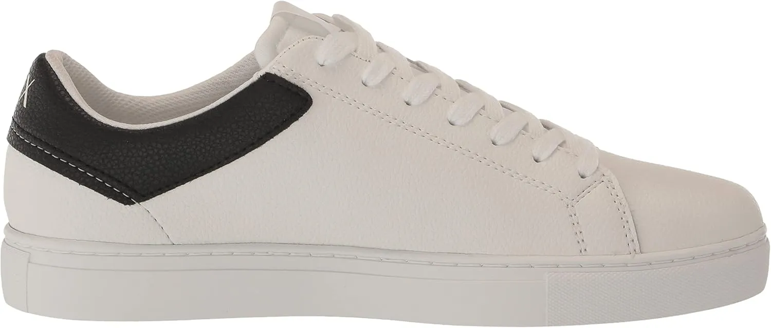 Armani Exchange Men's Updated Leather Sidewall Logo Sneaker