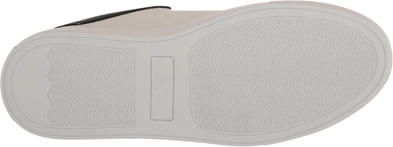 Armani Exchange Men's Updated Leather Sidewall Logo Sneaker