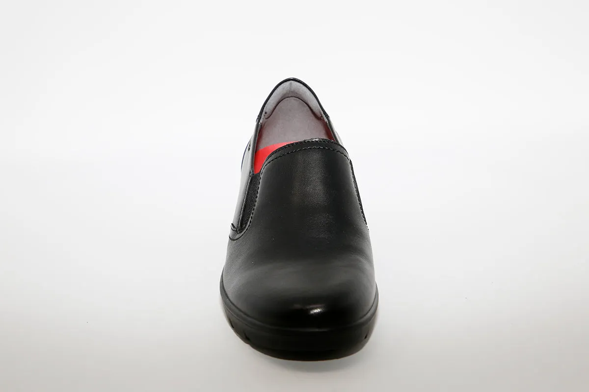 ATRAI - 4397 COMFORT SLIP ON SHOE - BLACK LEATHER