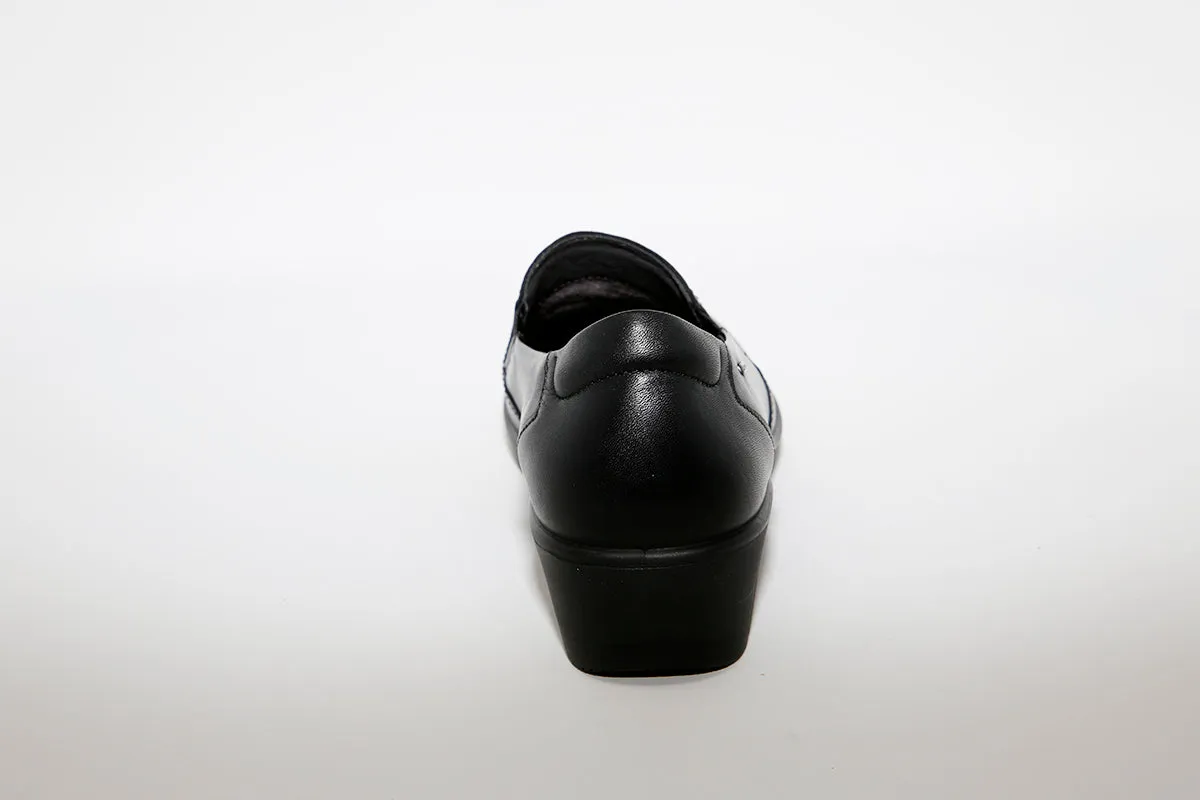 ATRAI - 4397 COMFORT SLIP ON SHOE - BLACK LEATHER