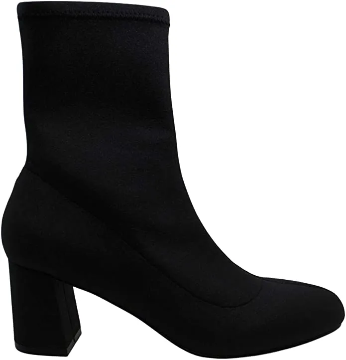 Badgley Mischka Women's Shoes Rena Fabric Almond Toe Ankle, Black, Size 7.0