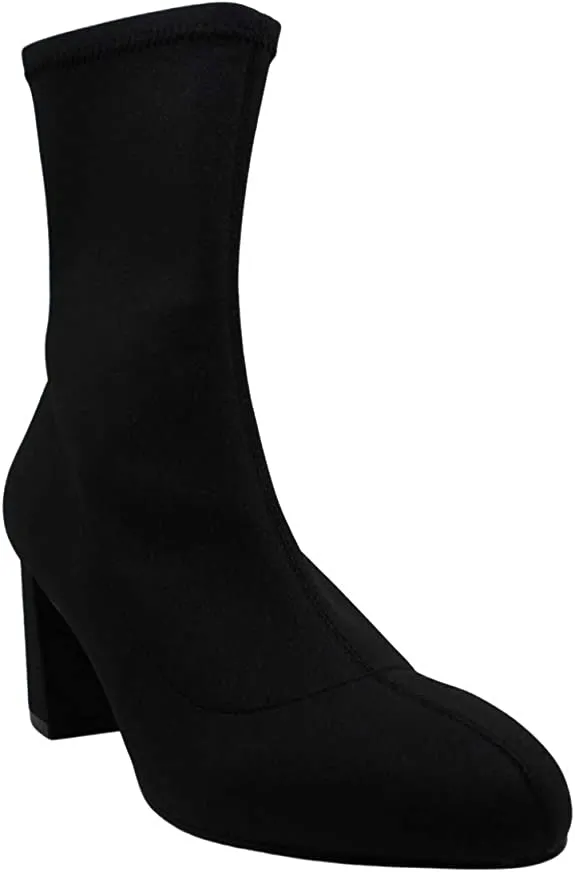 Badgley Mischka Women's Shoes Rena Fabric Almond Toe Ankle, Black, Size 7.0