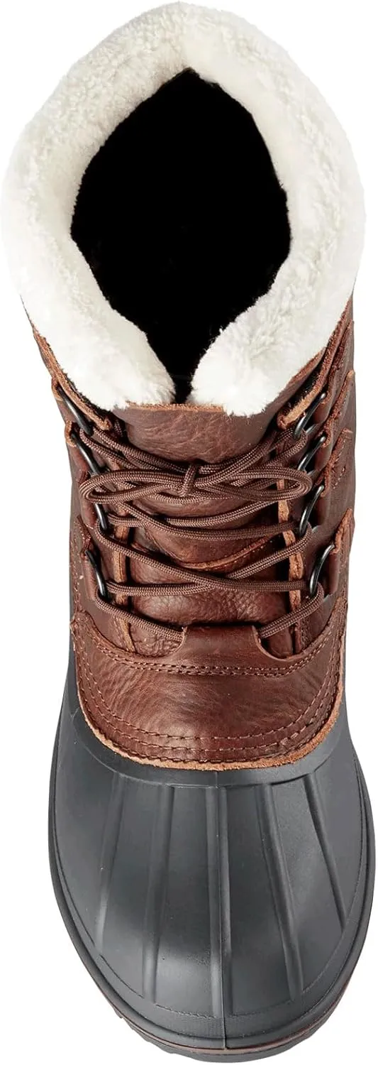 Baffin Men's CANADA Winter Boots | Waterproof Insulated Leather Boots for Cold Weather | Faux-Fur Collar & GelFlex Midsole