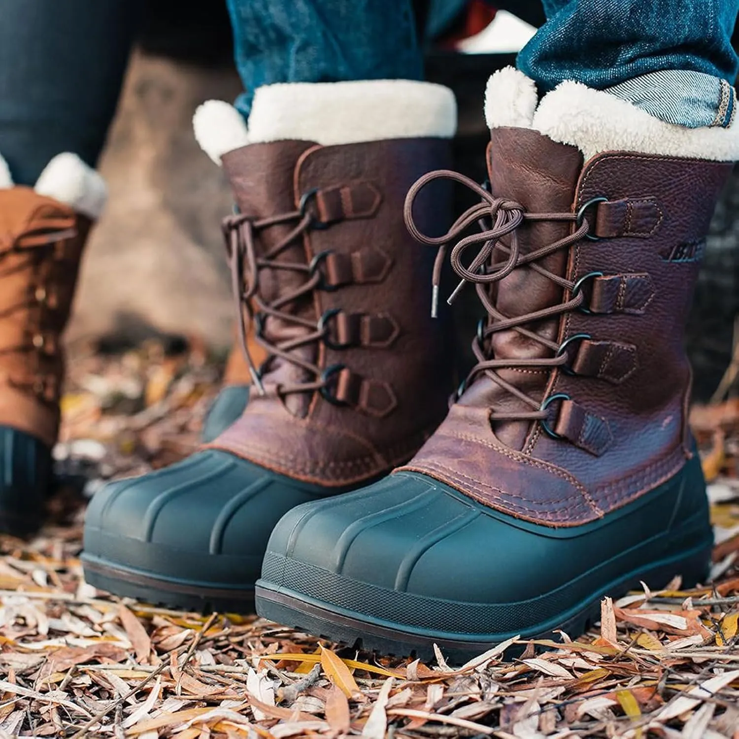 Baffin Men's CANADA Winter Boots | Waterproof Insulated Leather Boots for Cold Weather | Faux-Fur Collar & GelFlex Midsole