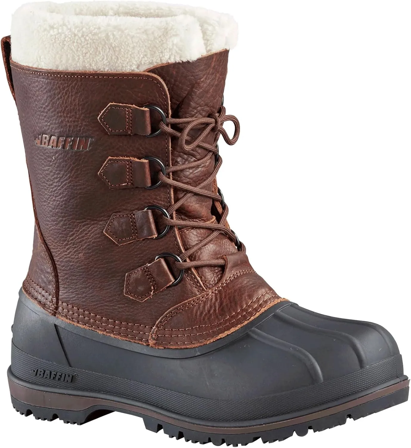 Baffin Men's CANADA Winter Boots | Waterproof Insulated Leather Boots for Cold Weather | Faux-Fur Collar & GelFlex Midsole
