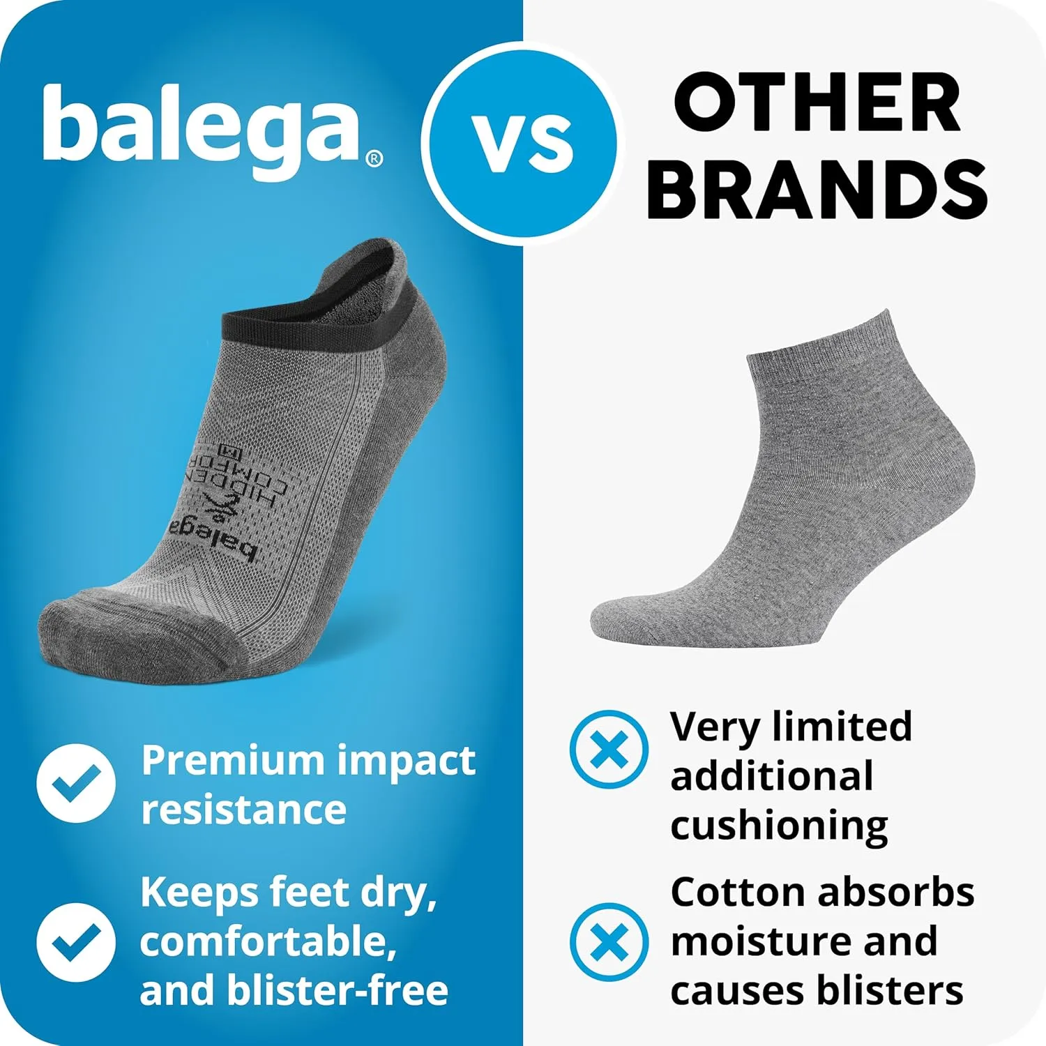 Balega Hidden Comfort Performance No Show Athletic Running Socks for Men and Women (3-Pack)