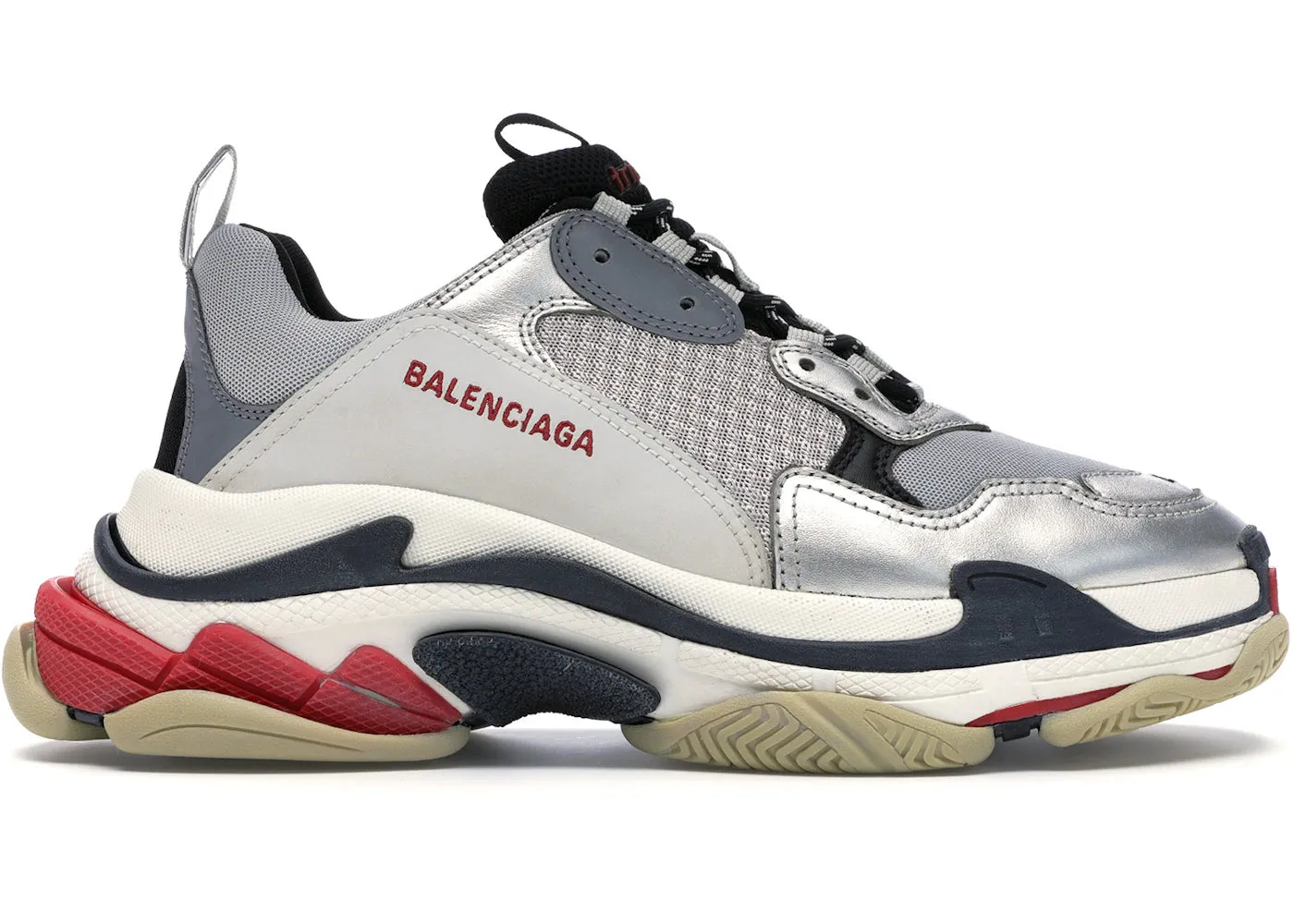Balenciaga Triple S Silver Red (2018)