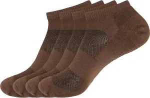 BambooMN Men and Women's Rayon from Bamboo Low Cut Ankle Socks for Sports, Work and Everyday Wear - 4 Pairs - Unisex Sizing