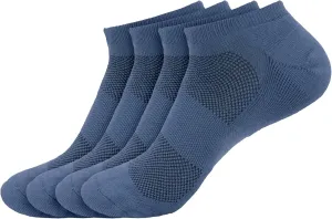 BambooMN Men and Women's Rayon from Bamboo Low Cut Ankle Socks for Sports, Work and Everyday Wear - 4 Pairs - Unisex Sizing