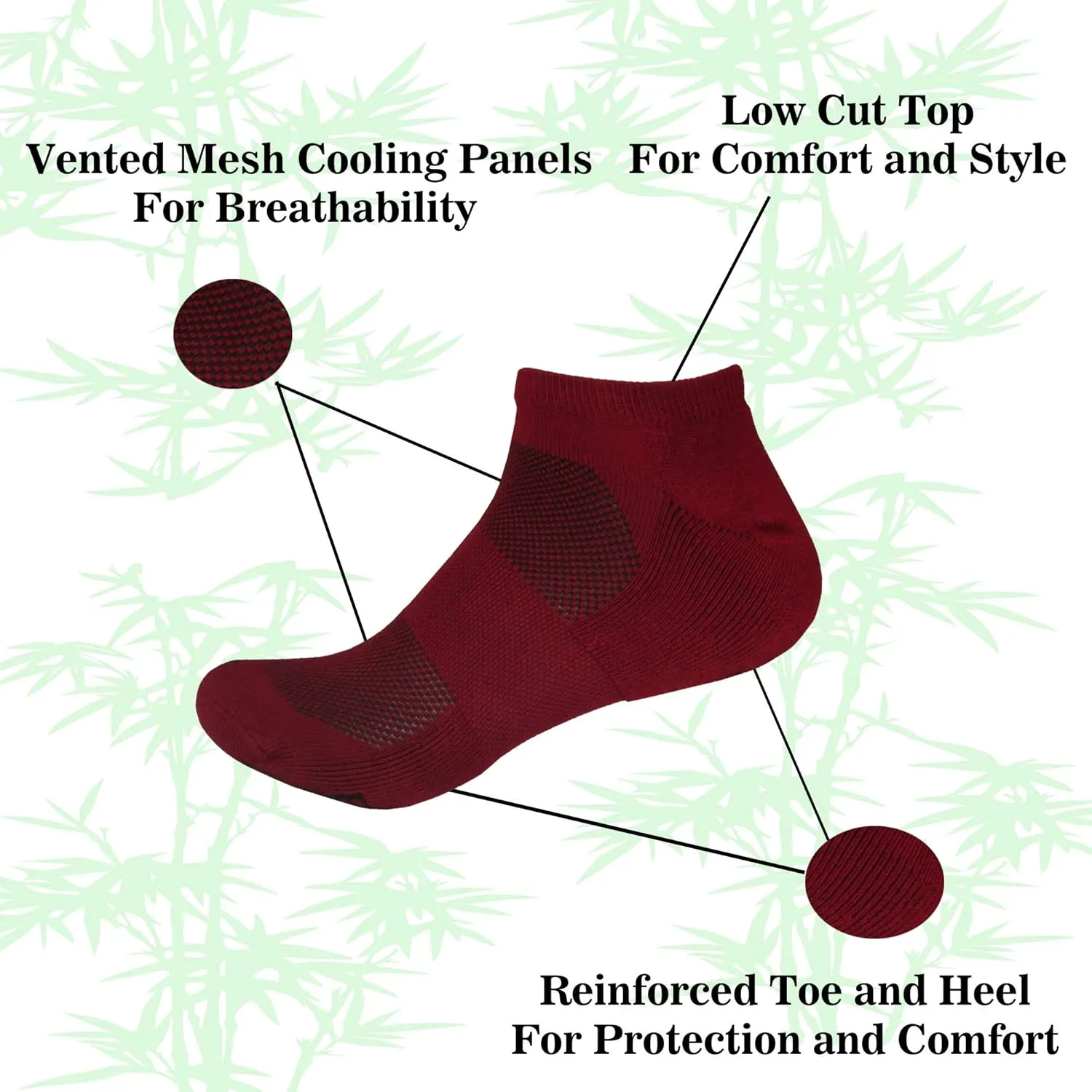 BambooMN Men and Women's Rayon from Bamboo Low Cut Ankle Socks for Sports, Work and Everyday Wear - 4 Pairs - Unisex Sizing
