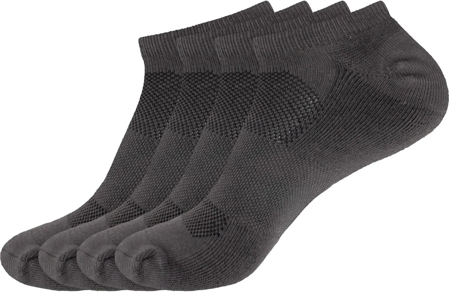BambooMN Men and Women's Rayon from Bamboo Low Cut Ankle Socks for Sports, Work and Everyday Wear - 4 Pairs - Unisex Sizing