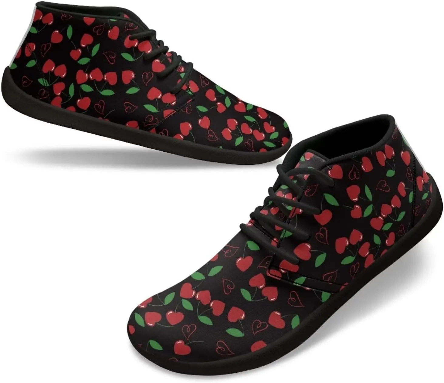 Barefoot Sneakers Mushroom Lace Up Shoes for Women Trendy Fruit Wide Minimalist Shoe Comfortable Running Walking Shoe