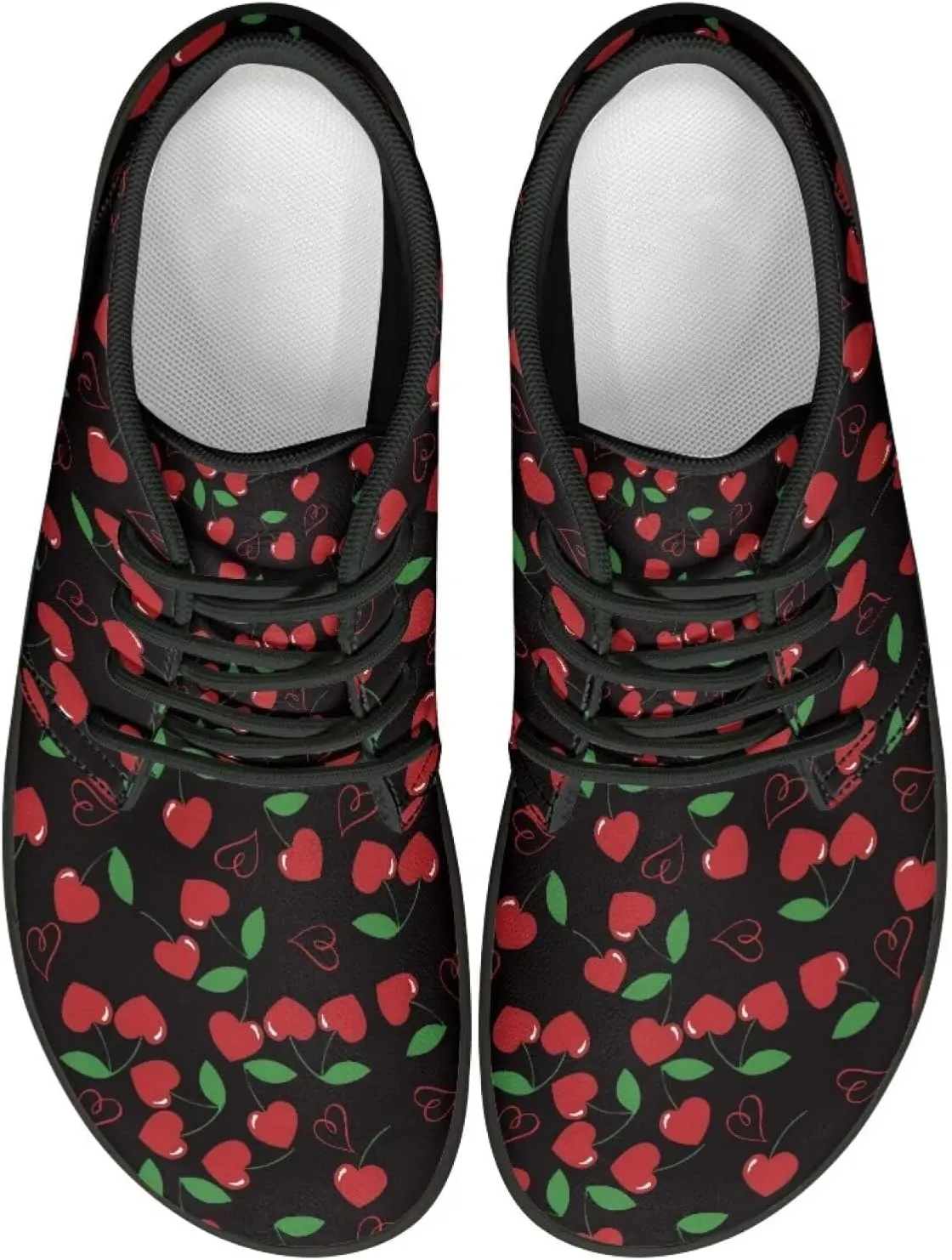 Barefoot Sneakers Mushroom Lace Up Shoes for Women Trendy Fruit Wide Minimalist Shoe Comfortable Running Walking Shoe