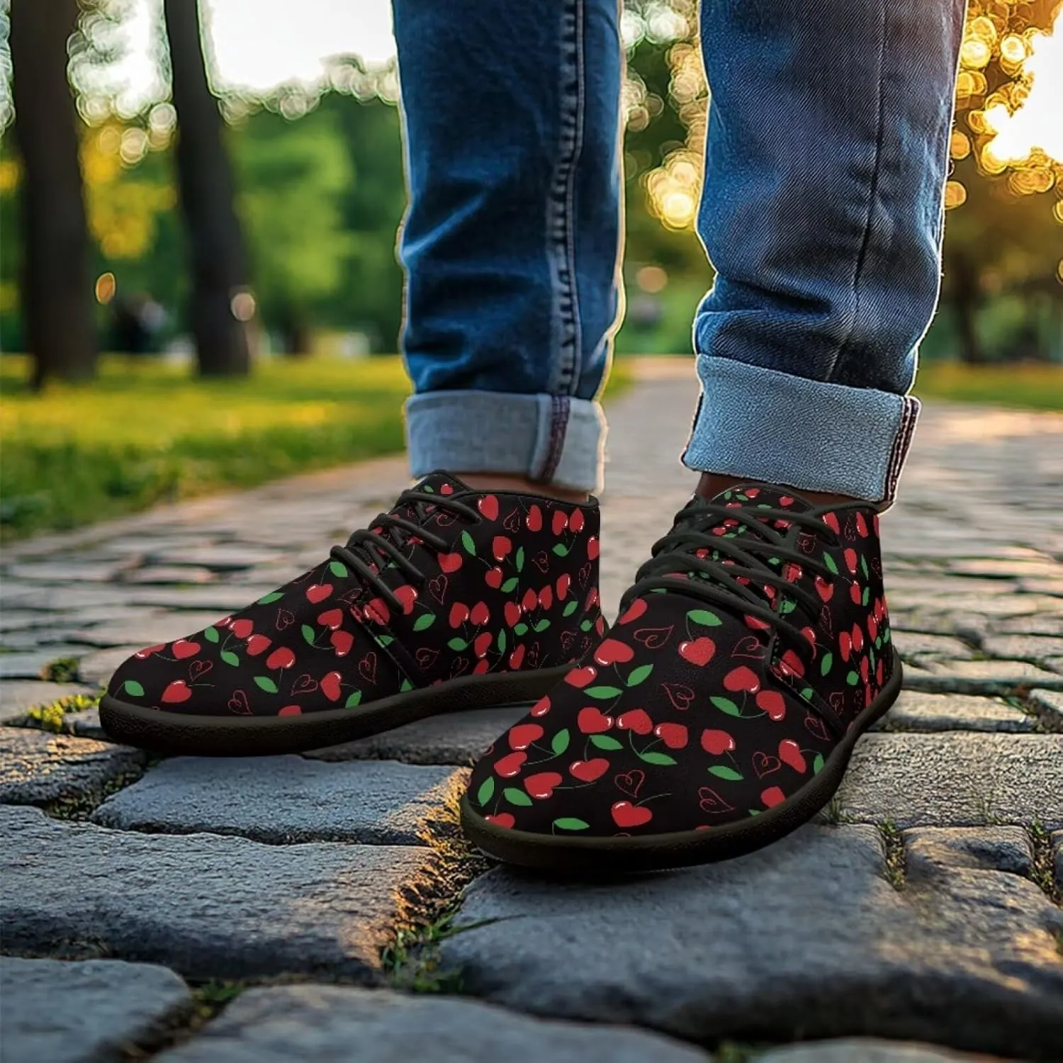 Barefoot Sneakers Mushroom Lace Up Shoes for Women Trendy Fruit Wide Minimalist Shoe Comfortable Running Walking Shoe