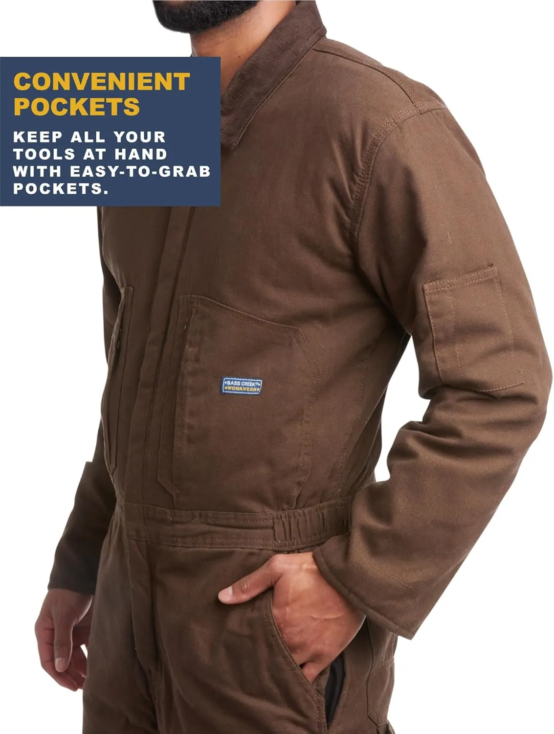 Bass Creek Outfitters Mens Coveralls - Insulated Water-Resistant Long Sleeve Work Wear Jump Suit, Coveralls for Men (M-XXL)