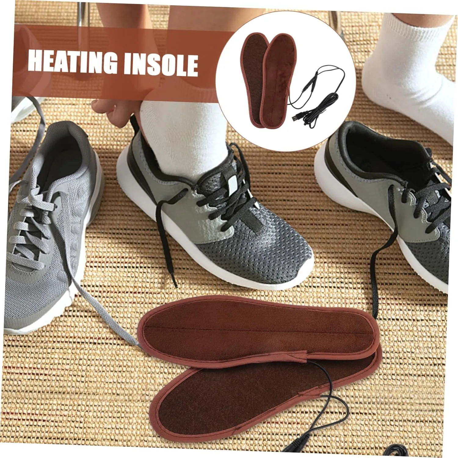 Beaupretty Rmal Insoles for Winter Rechargeable Heated Warm Shoe Pad for Foot Comfort