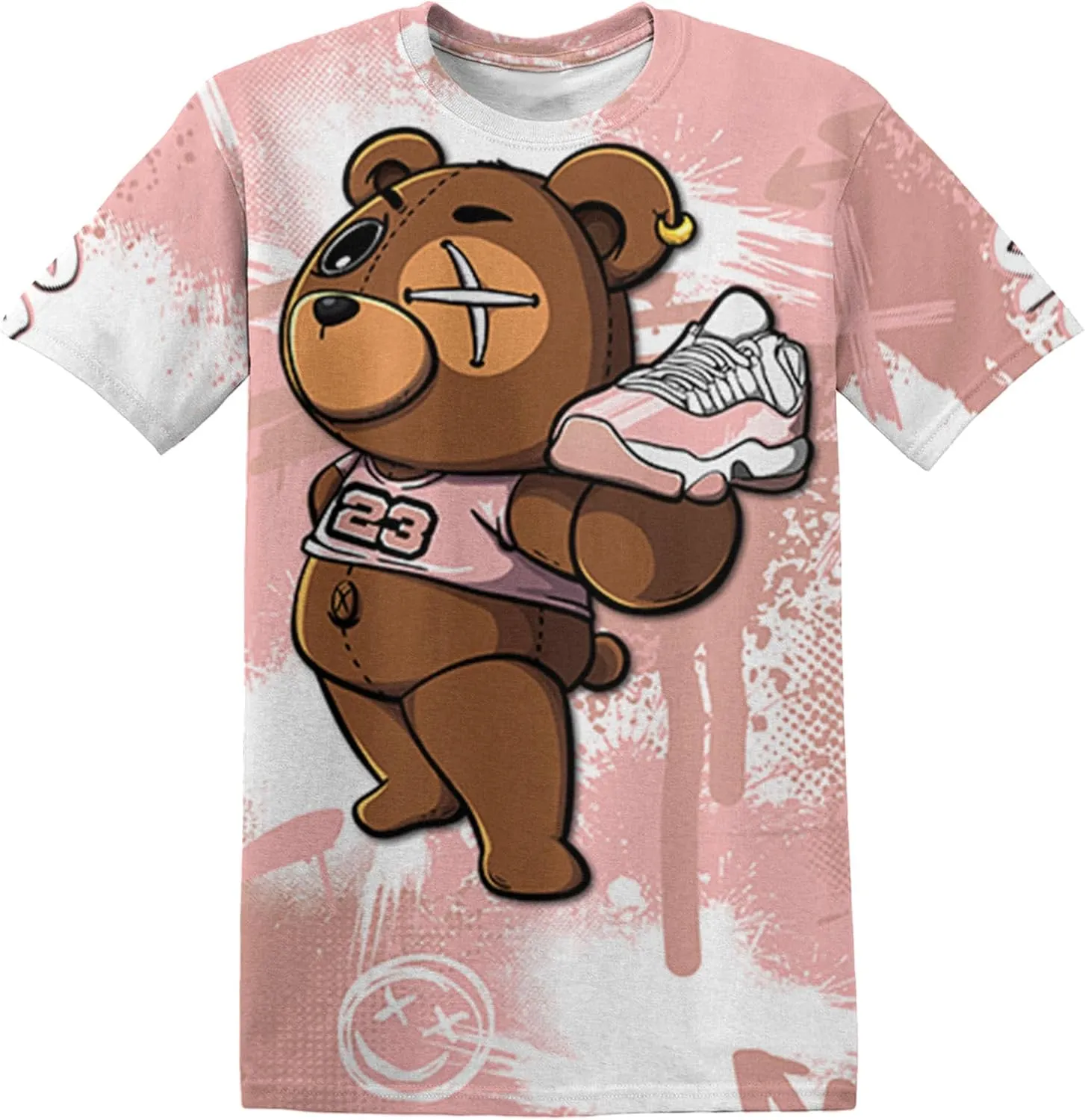 BER GOTEM 3D Unisex All Over Printed T-Shirt Matching Retro 11s Low Legend Pink for Men Women Unisex Streetwear Clothing Sneaker 3D Graphic Tee Design Printed