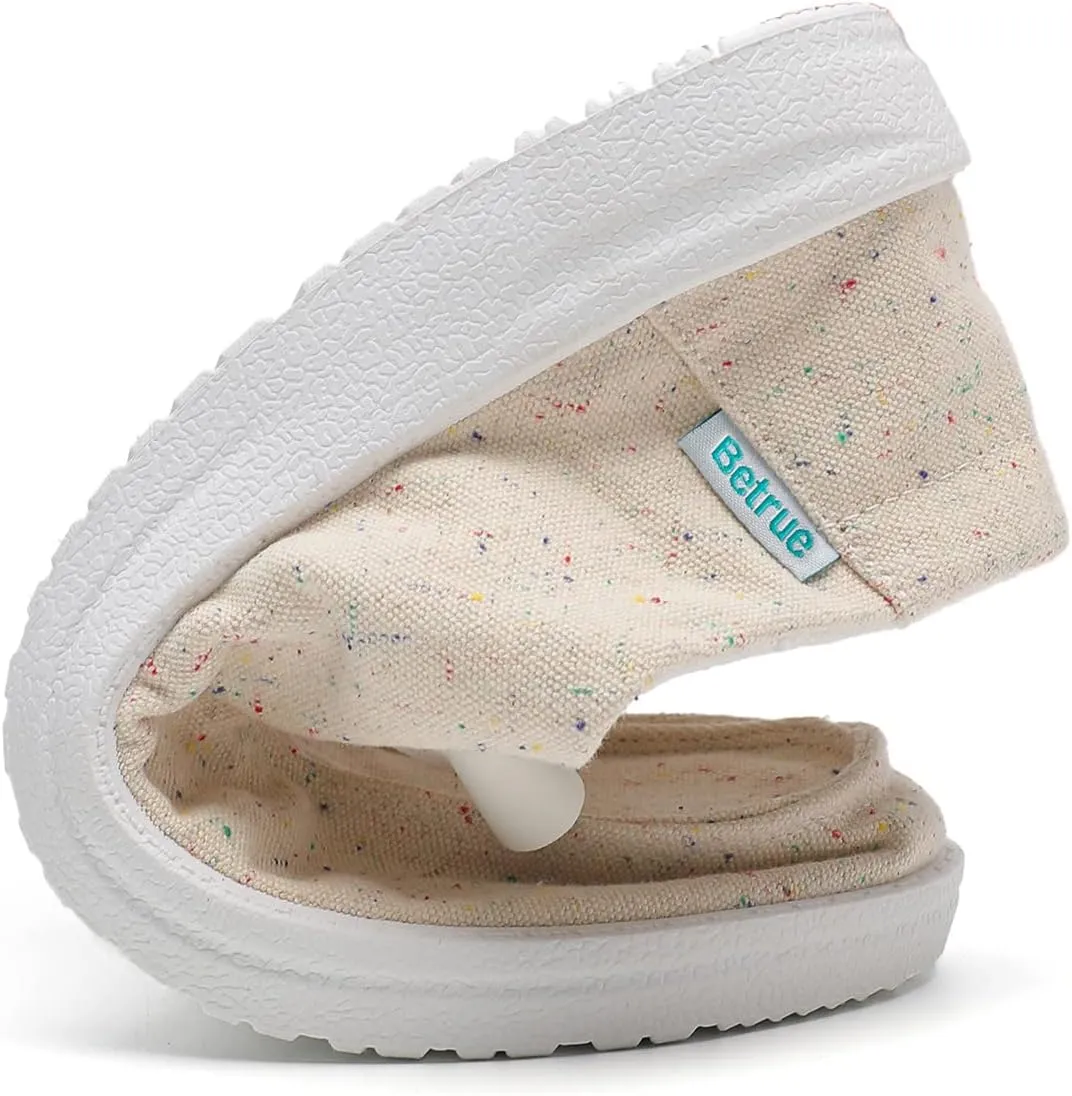 Betrue Women's Lightweight Boat Shoes, Breathable Canvas Loafers for Casual Users, Slip-On Deck Shoes for Everyday Consumers