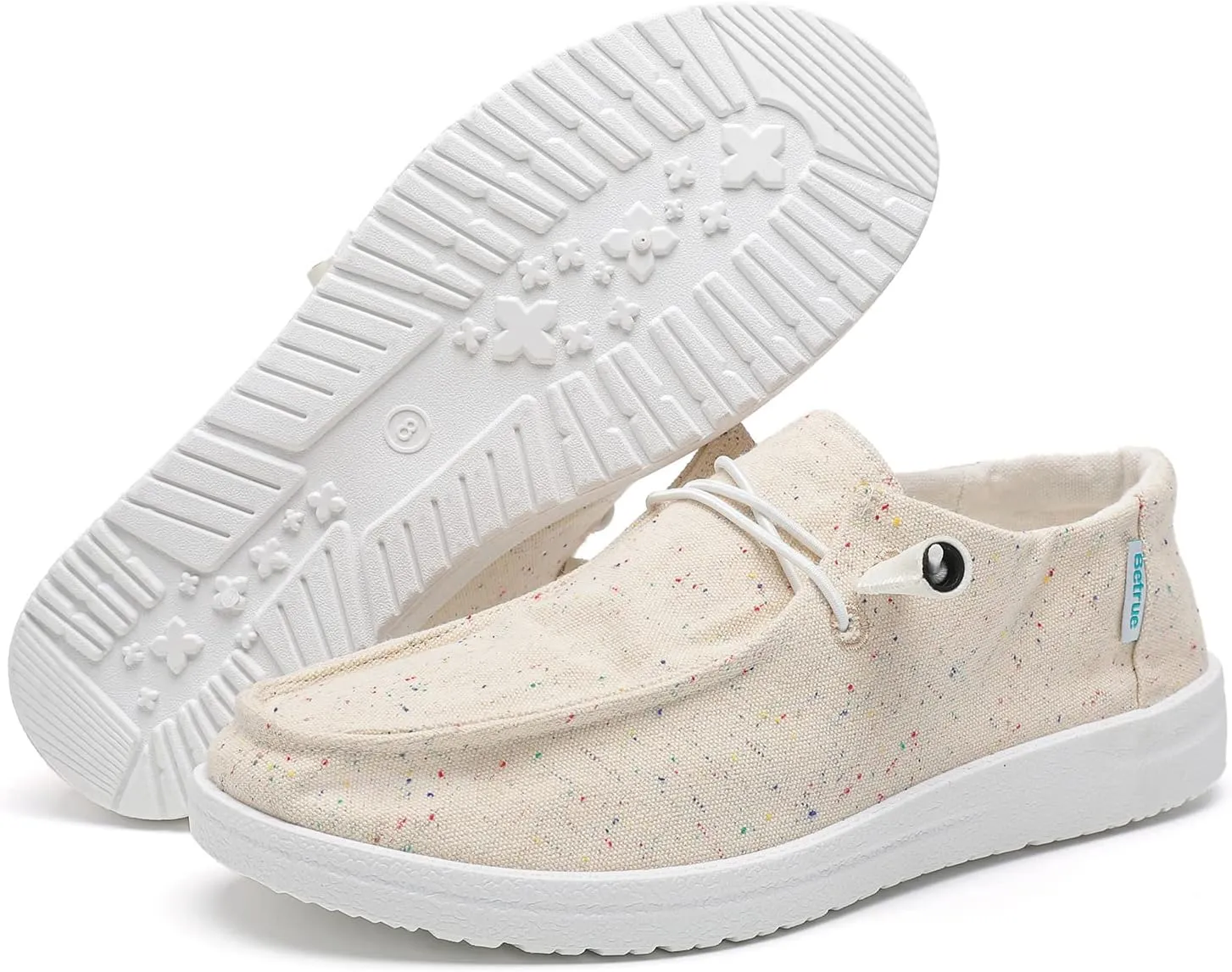 Betrue Women's Lightweight Boat Shoes, Breathable Canvas Loafers for Casual Users, Slip-On Deck Shoes for Everyday Consumers